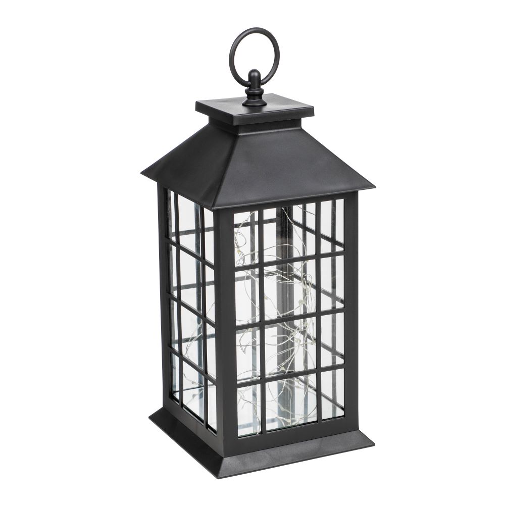 Haushalt International LED-Laterne mit Kupferlichterkette ca. 14 x 14 x 31,5cm