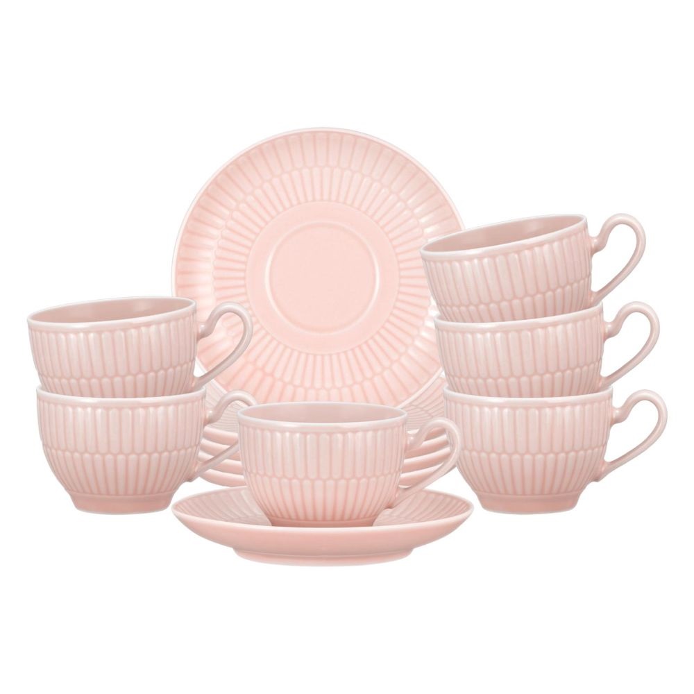 Seltmann Weiden Amina rosè Espressotasse + Untertasse 6er Set