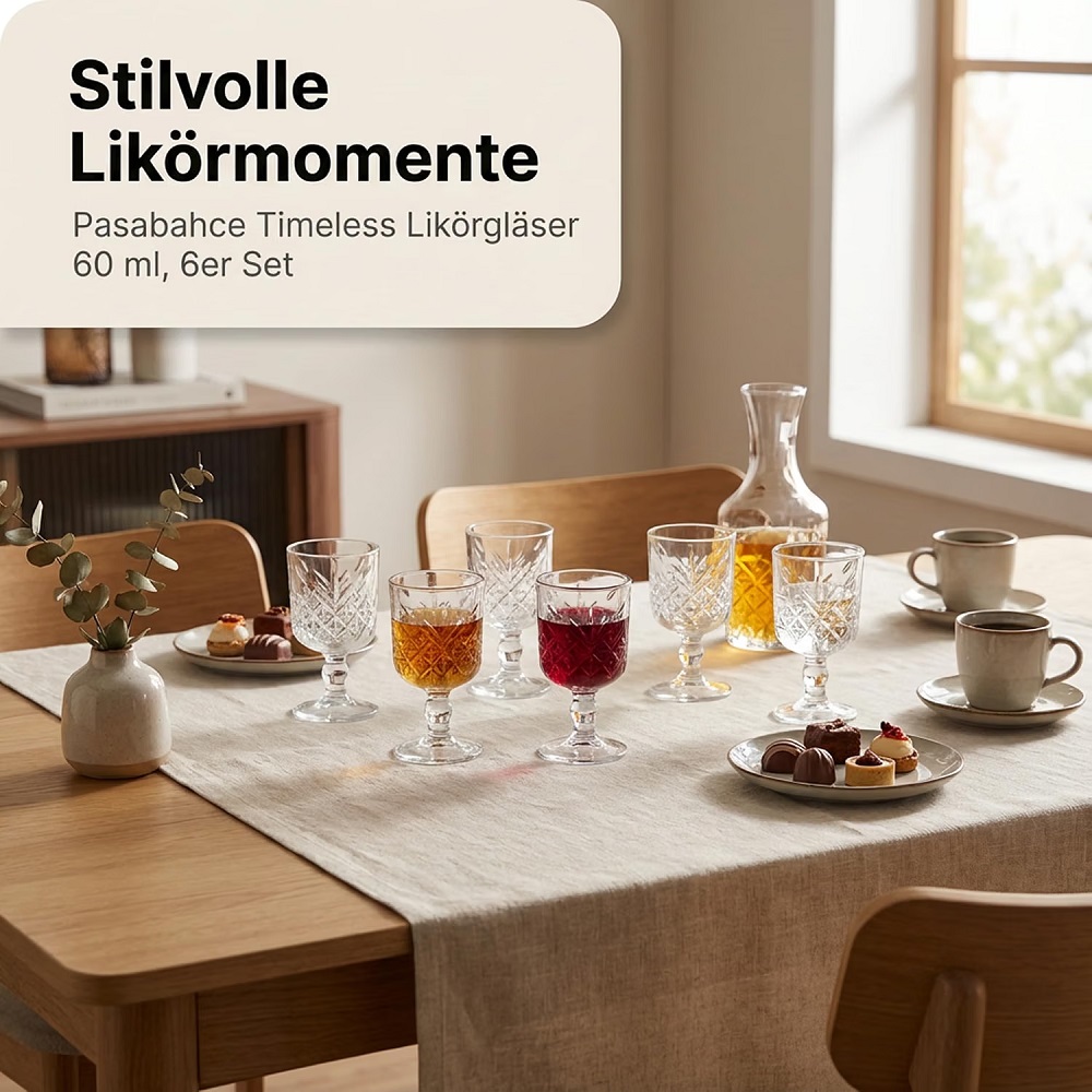 Der-Porzellan-Laden by Pasabahce Timeless Likör/Schnapsglas 60 ml 6er Set