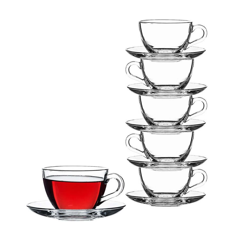 Pasabahce Basic Tasse mit Untertasse 12 tlg.