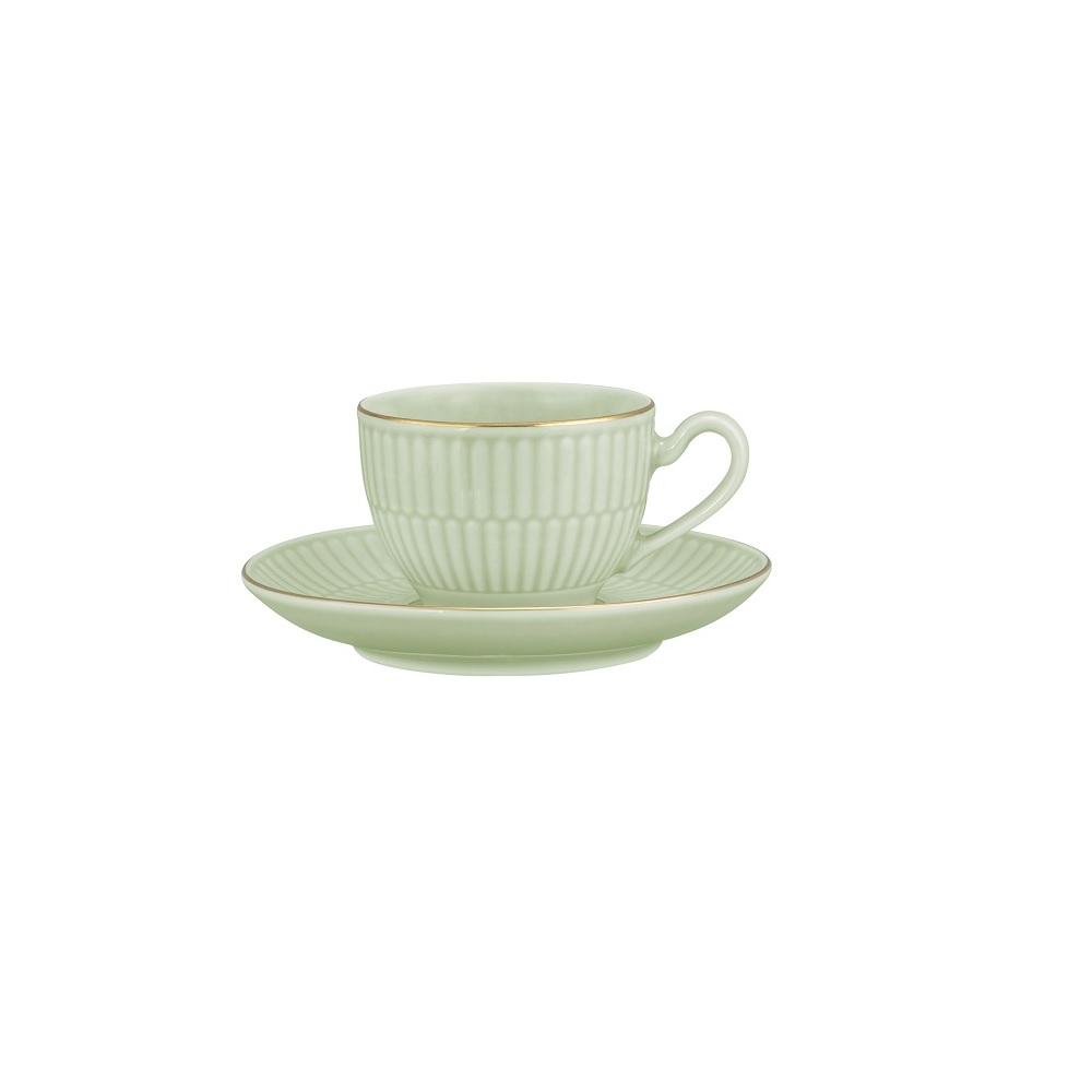 Seltmann Weiden Amina seladon/Goldrand Kombi-Untertasse klein 12 cm