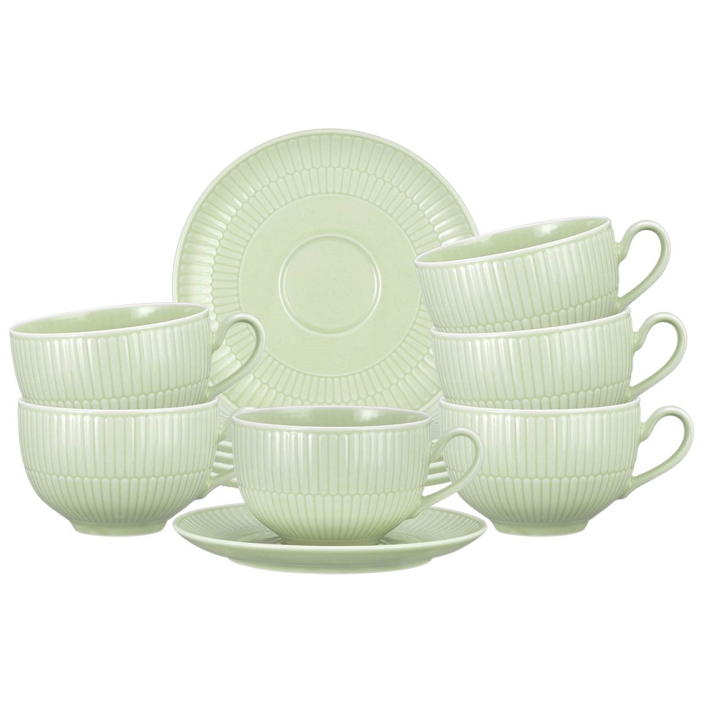 Seltmann Weiden Amina Seladon Milchkaffeetasse + Untertasse 6er Set