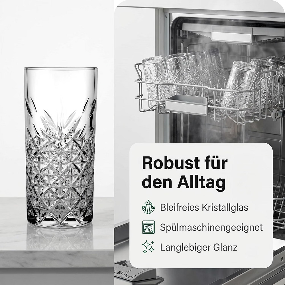 Der-Porzellan-Laden by Pasabahce Timeless Longdrink 295 ml 6er Set