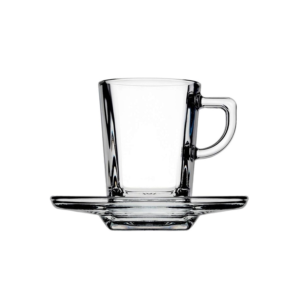 Pasabahce Carre Kaffeetassenset Tasse und Untertasse 12tlg.