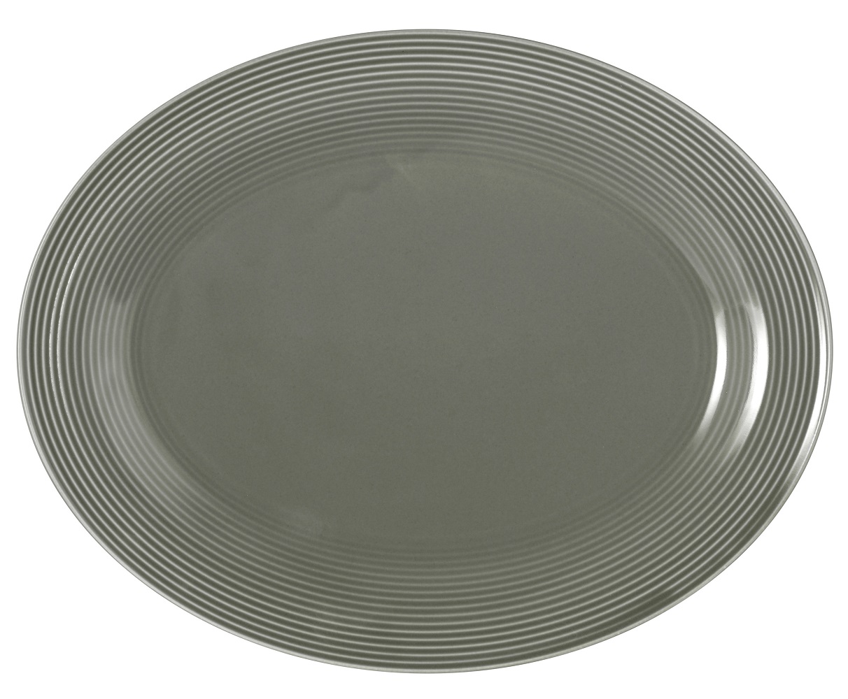 Seltmann Weiden Beat Perlgrau Servierplatte oval 35x28cm