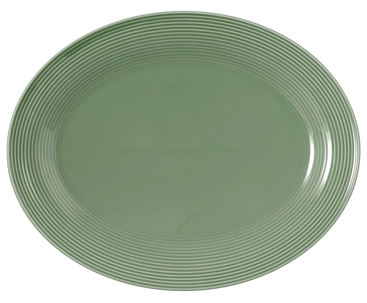 Seltmann Weiden Beat Salbeigrün Servierplatte oval 35x28cm