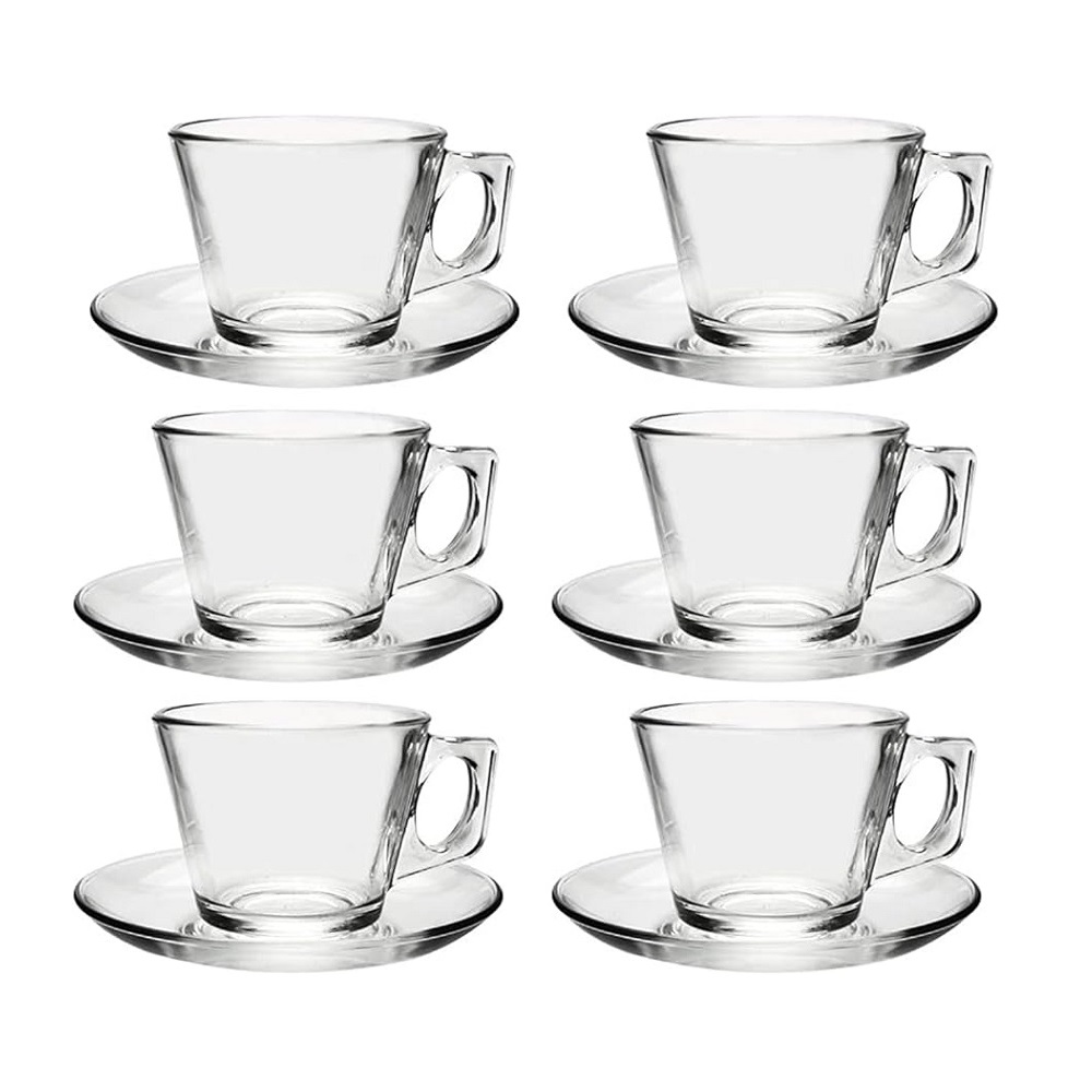 Pasabahce Aqua Kaffeetassenset Tasse und Untertasse 12tlg.