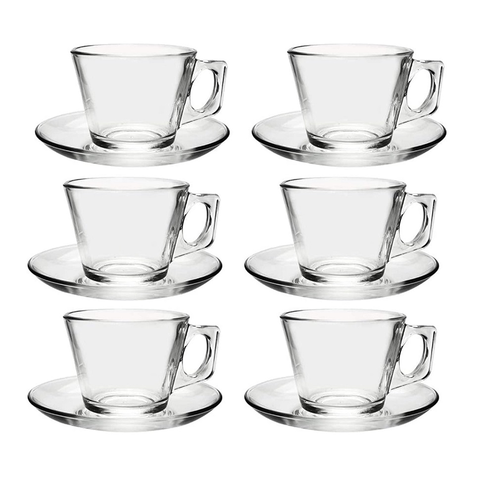 Pasabahce Vela Kaffeetassenset Tasse und Untertasse 12tlg.