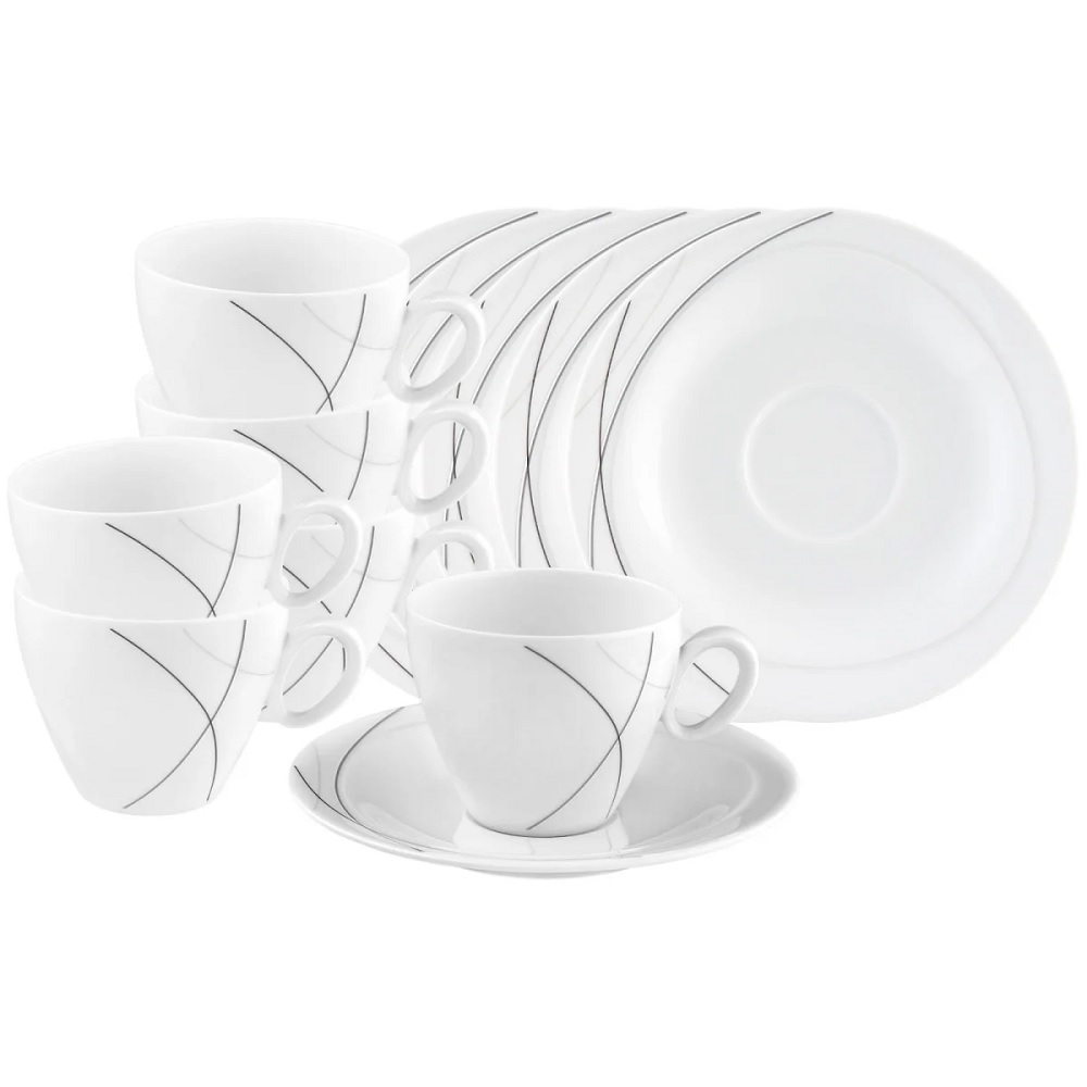Seltmann Weiden Trio Highline Kaffeetasse + Untertasse 0,23 l 6er Set