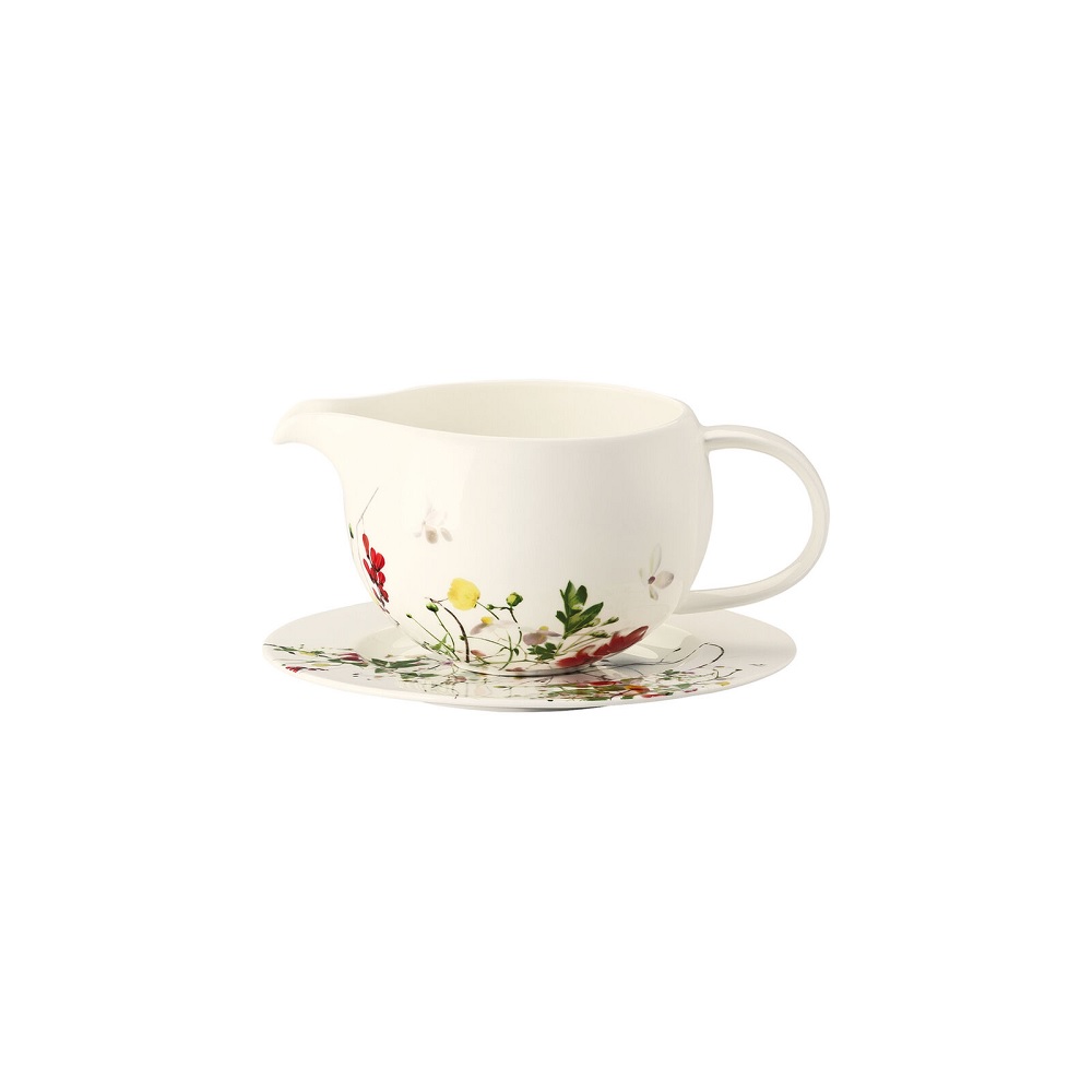 Rosenthal Brillance Bone China Fleurs Sauvages Sauciere mit Unterteller 0,55 l