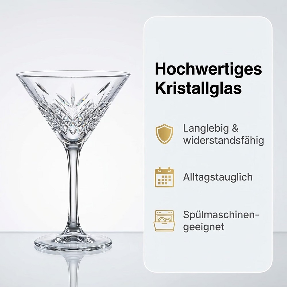 Der-Porzellan-Laden by Pasabahce Timeless Martiniglas XL 230 ml 4er Set