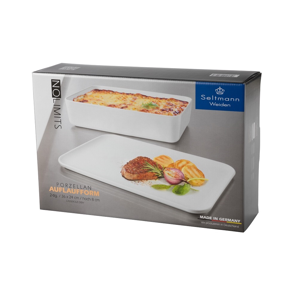 Seltmann Weiden No Limits weiß Auflaufform eckig 36x24x8 cm 2tlg.