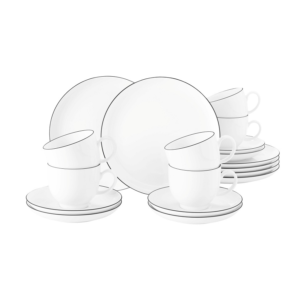 Seltmann Weiden Lido Black Line Kaffeeservice 18tlg.