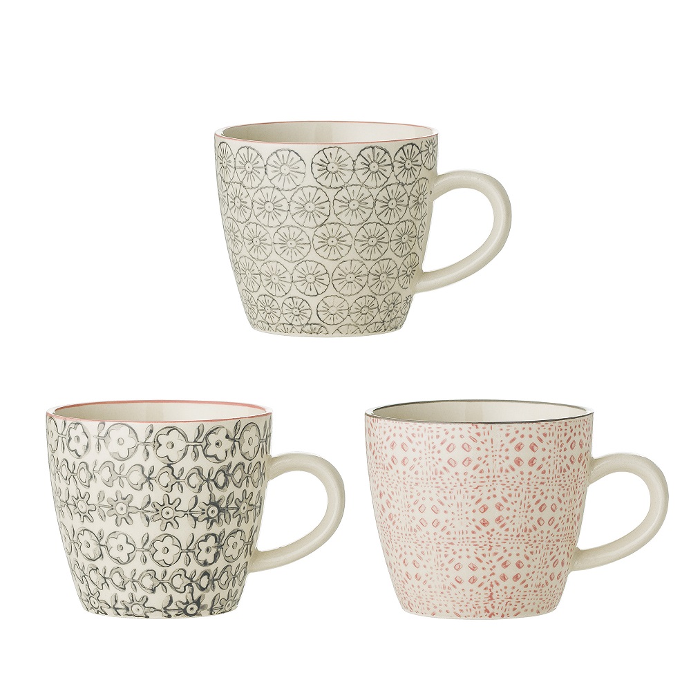 Bloomingville Cécile Tasse 220 ml Rose Steingut 3er Set