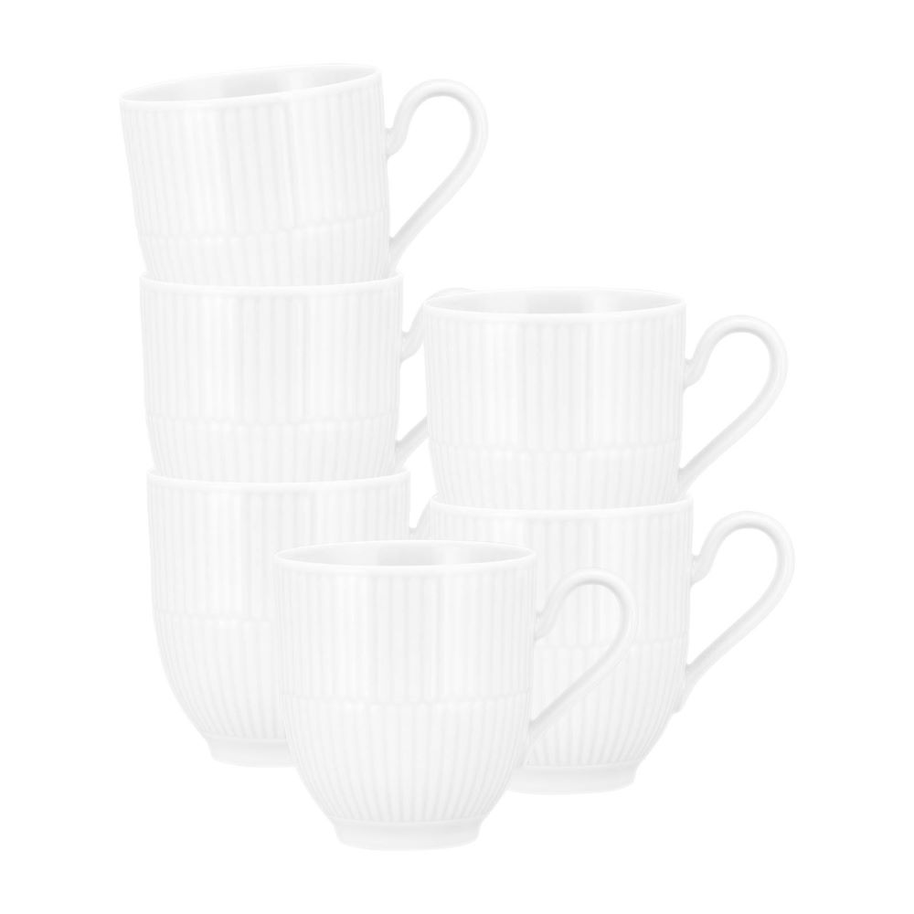 Seltmann Weiden Amina weiß Becher mit Henkel 0,36 l 6e Set