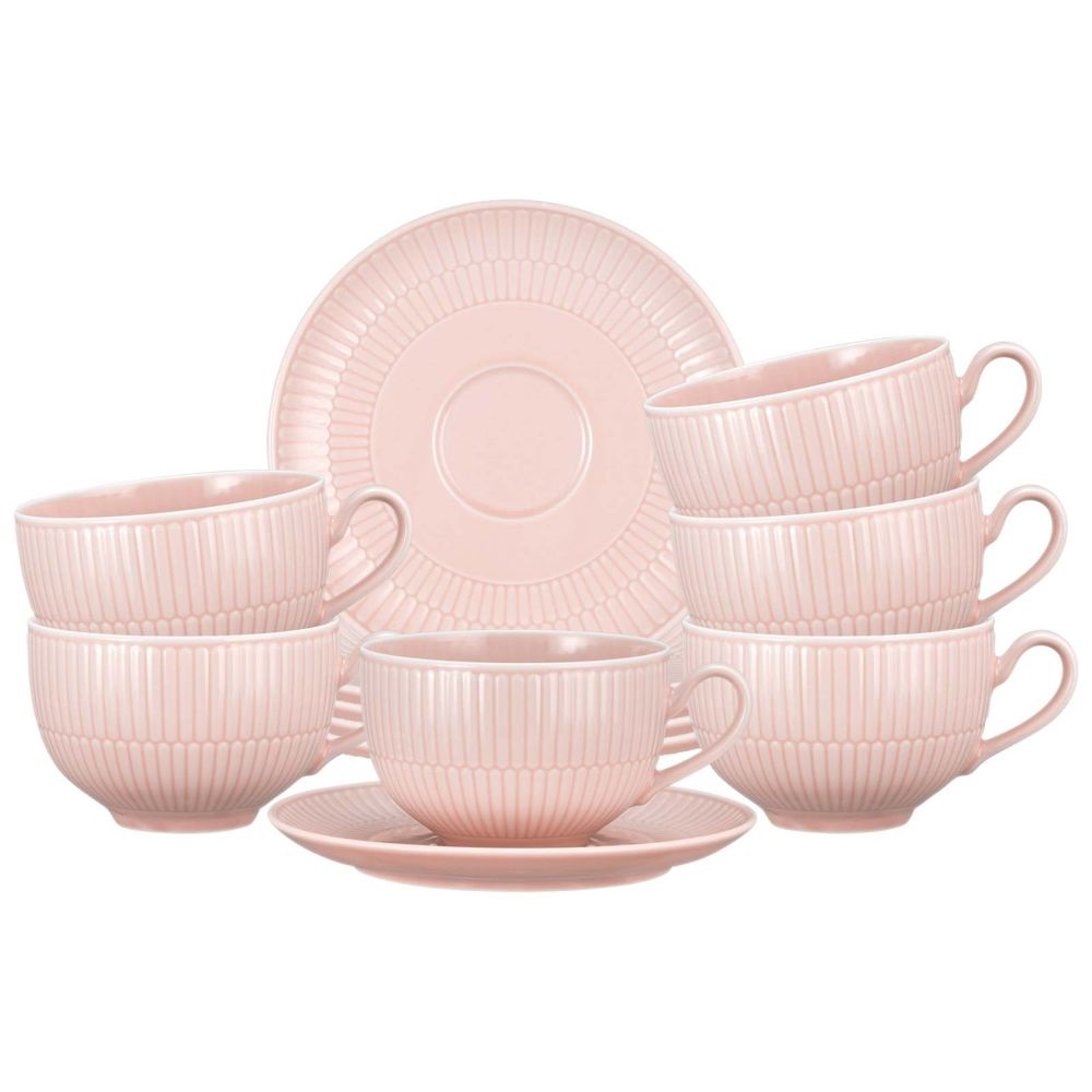 Seltmann Weiden Amina rosè Milchkaffeetasse + Untertasse 6er Set