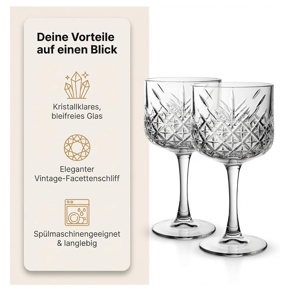 Der-Porzellan-Laden by Pasabahce Timeless Cocktailglas 490 ml 6er Set