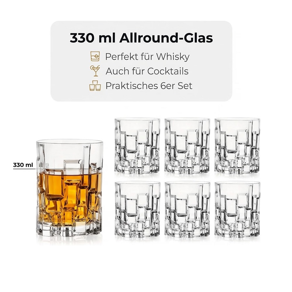Der-Porzellan-Laden by RCR Etna Whiskygläser 330 ml 6er Set