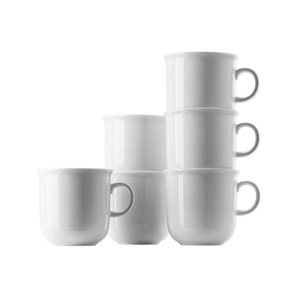 Thomas Trend Weiss Becher mit Henkel groß 0,36 l 6er Set