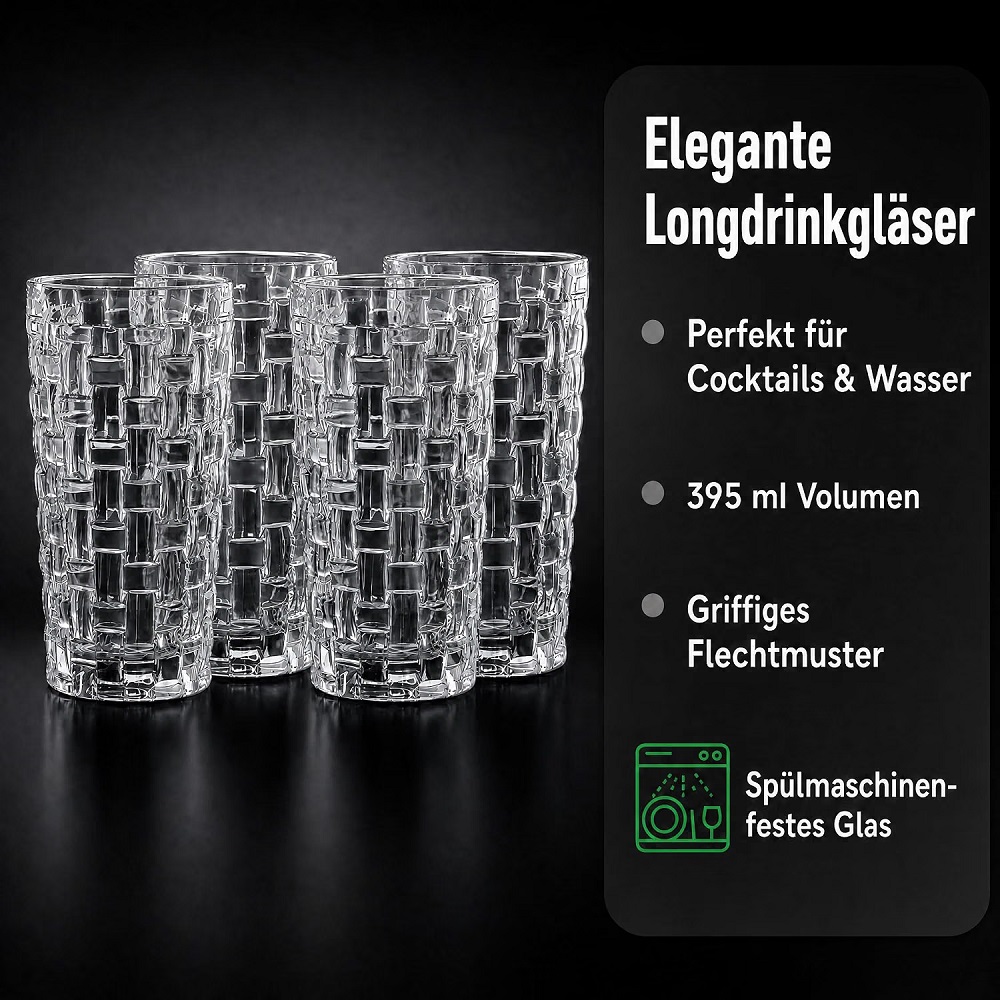 Der-Porzellan-Laden by Nachtmann Bossa Nova Longdrinkglas 4er Set