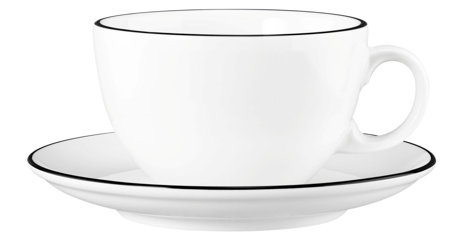 Modern Life "Black Line" Milchkaffeetasse 0,37 l+Untere