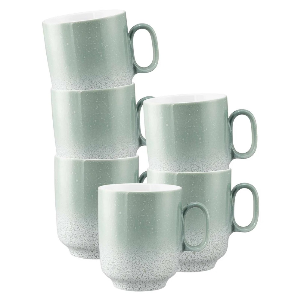 Seltmann Weiden Sento Home Aura mint Becher mit Henkel 0,40 l 6er Set