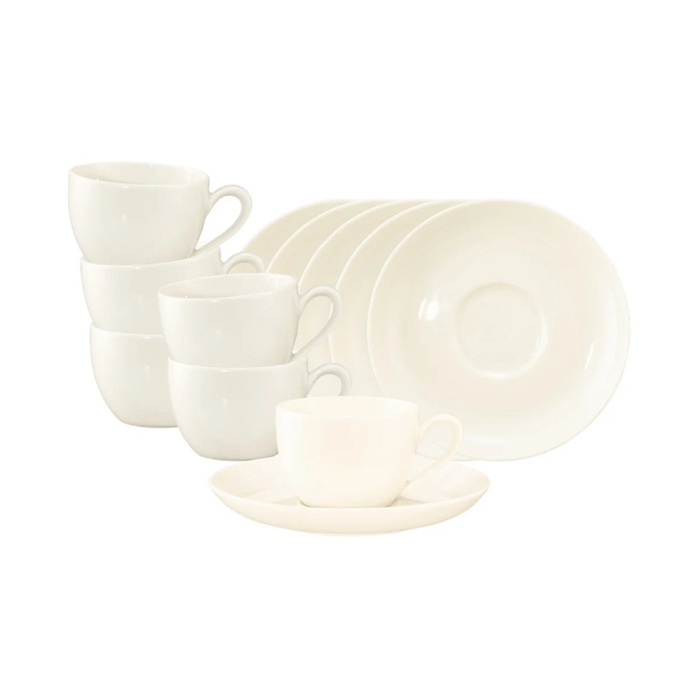 Seltmann Weiden Savona Fine Diamond weiß Espressoobertasse + Untertasse 6er Set