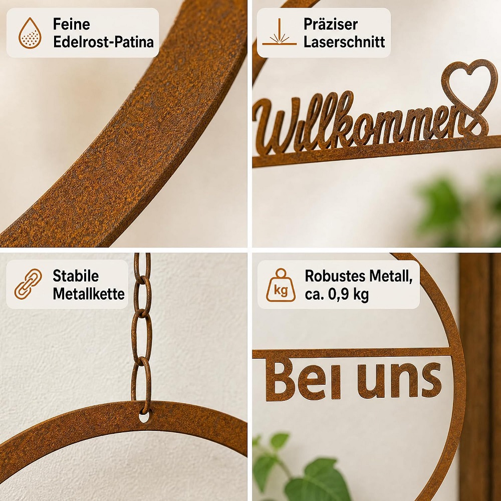Schild " Willkommen Bei Uns " Ø 30cm
