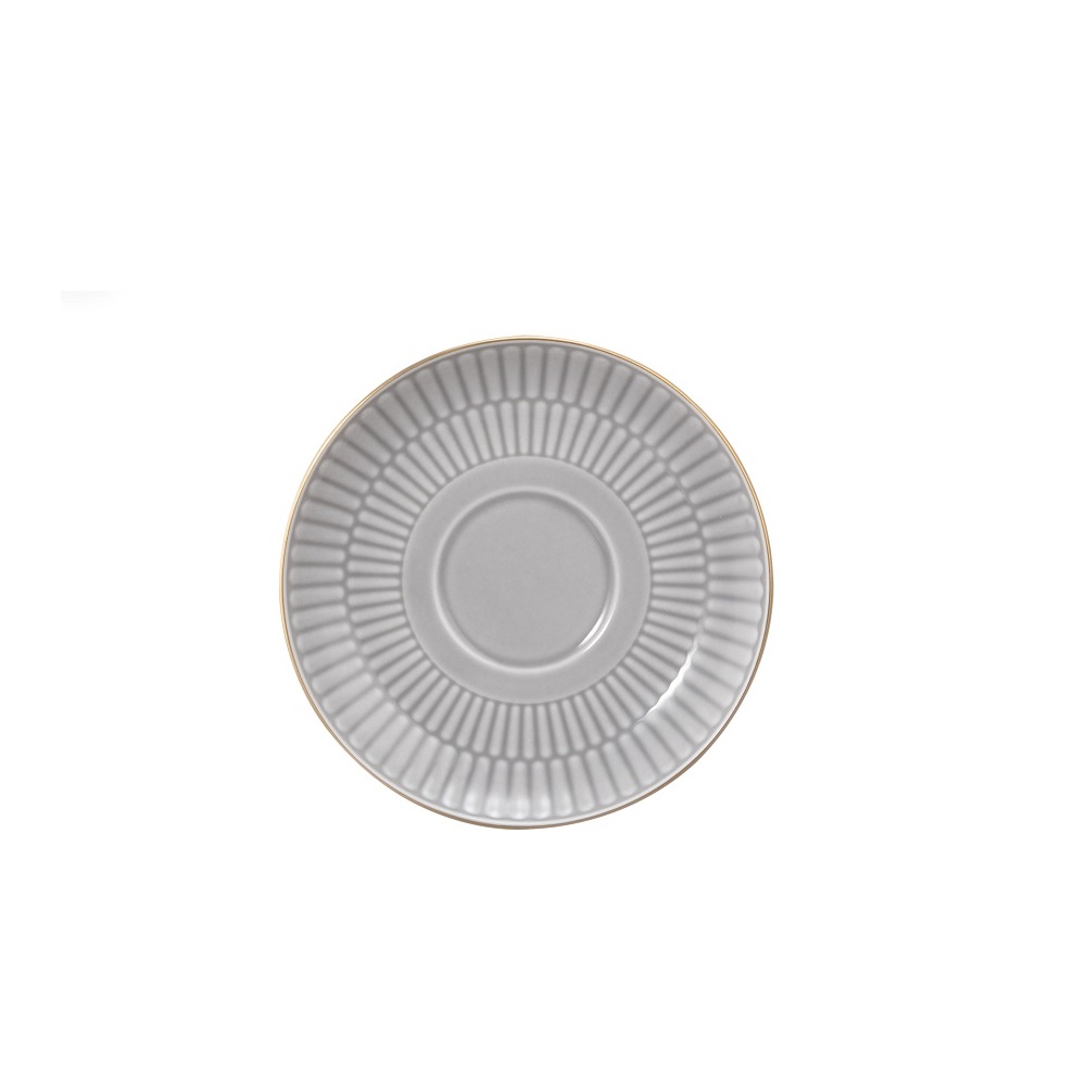 Seltmann Weiden Amina silbergrau/Goldrand Kombi-Untertasse klein 12 cm
