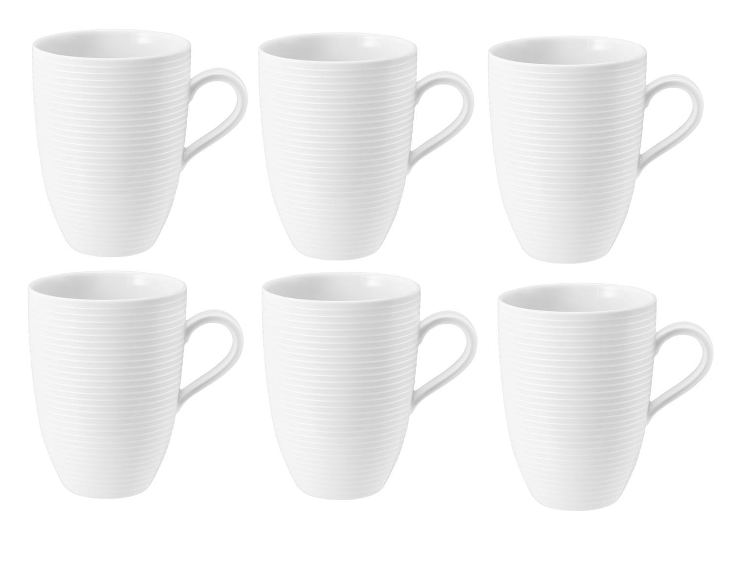 Seltmann Weiden Beat weiß Becher mit Henkel 6er Set
