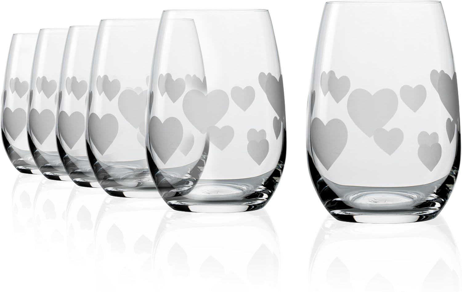 Stölzle Lausitz L`Amour Becher satiniertes Herz 6er Set