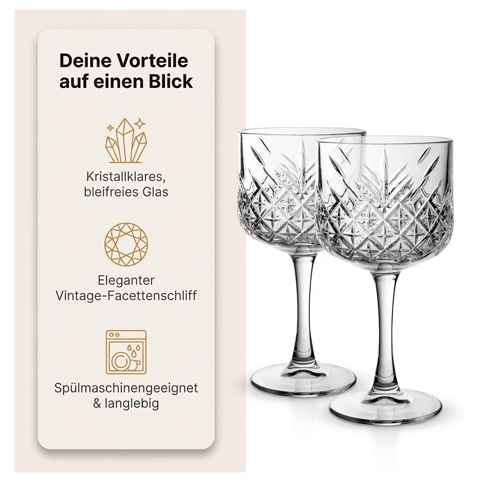 Der-Porzellan-Laden by Pasabahce Timeless Cocktailglas 490 ml 12er Set