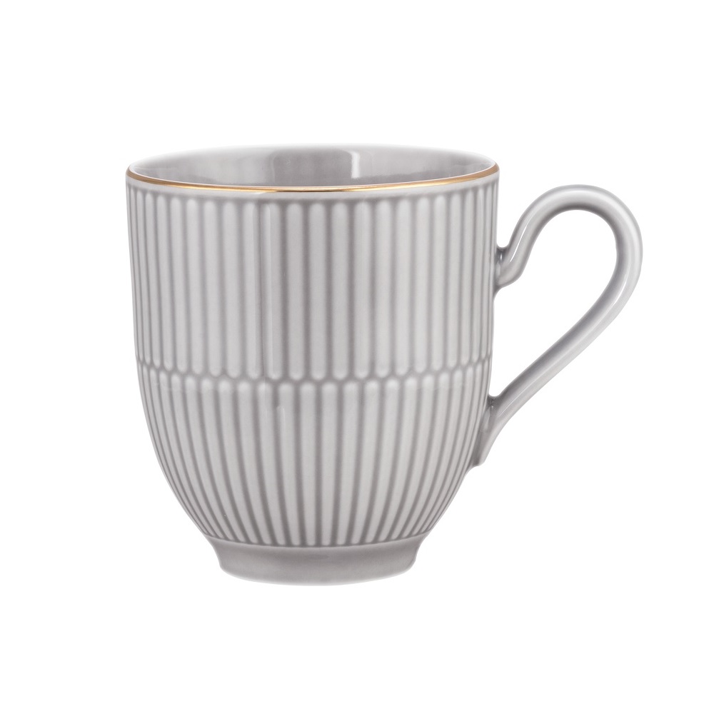Seltmann Weiden Amina silbergrau/Goldrand Becher mit Henkel 0,35 l