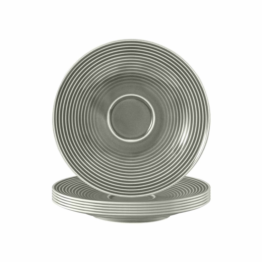 Seltmann Weiden Beat Perlgrau Kombi-Untertasse 16,5 cm 6er Set