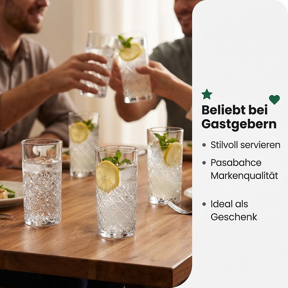 Der-Porzellan-Laden by Pasabahce Timeless Longdrink 295 ml 6er Set