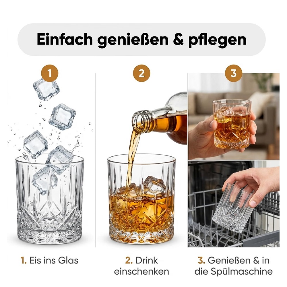 Der-Porzellan-Laden by Pasabahce Timeless Whiskybecher 345 ml 4er Set