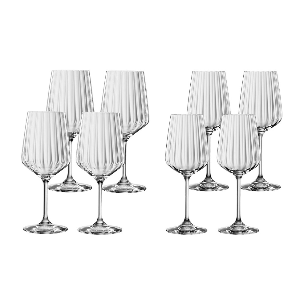 Spiegelau Lifestyle 4x Rotwein + 4x Weißwein Gläser