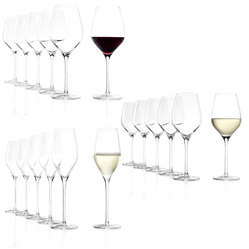 Stölzle Lausitz Exquisit Royal Rotwein-/ Weißwein-/ Champagnerkelche Set 18 tlg